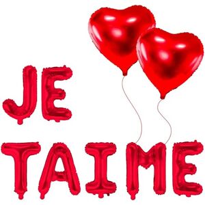 Grabo PACK BALLONS JE T'AIME + 2 BALLONS COEURS ROUGE