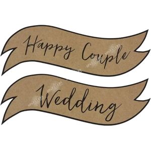 partydeco Panneaux avec une inscription Happy Couple / Wedding