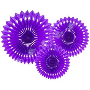 Party Deco Rosaces decoratives, violet, 20-30cm (3 pieces)