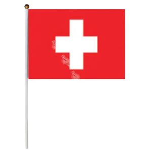 LP Lot de 12 Drapeaux Suisse 14x21cm