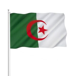 LP Drapeau Algerie 30x45cm avec baguette