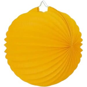 Party Pro Lampion boule de papier rond jaune moutarde 30cm