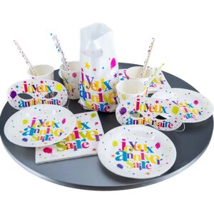 Santex Kit Joyeux Anniversaire Multicolore 10 personnes