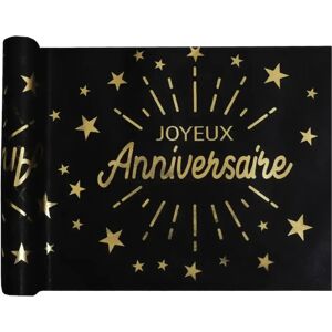 Santex Chemin de table Joyeux Anniversaire Noir/Or 5 metres