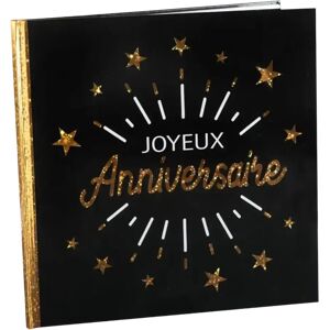 Santex Livre d'Or Joyeux Anniversaire Metallise Noir/Or