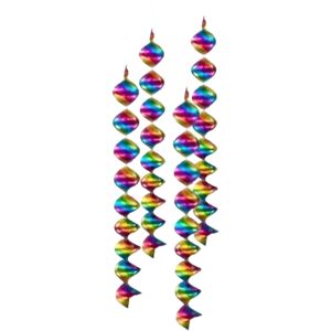 Boland Decorations Spirales Arc-en-ciel (lot de 4)