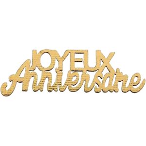 Santex Confettis en Bois Joyeux Anniversaire Or (Lot de 10)