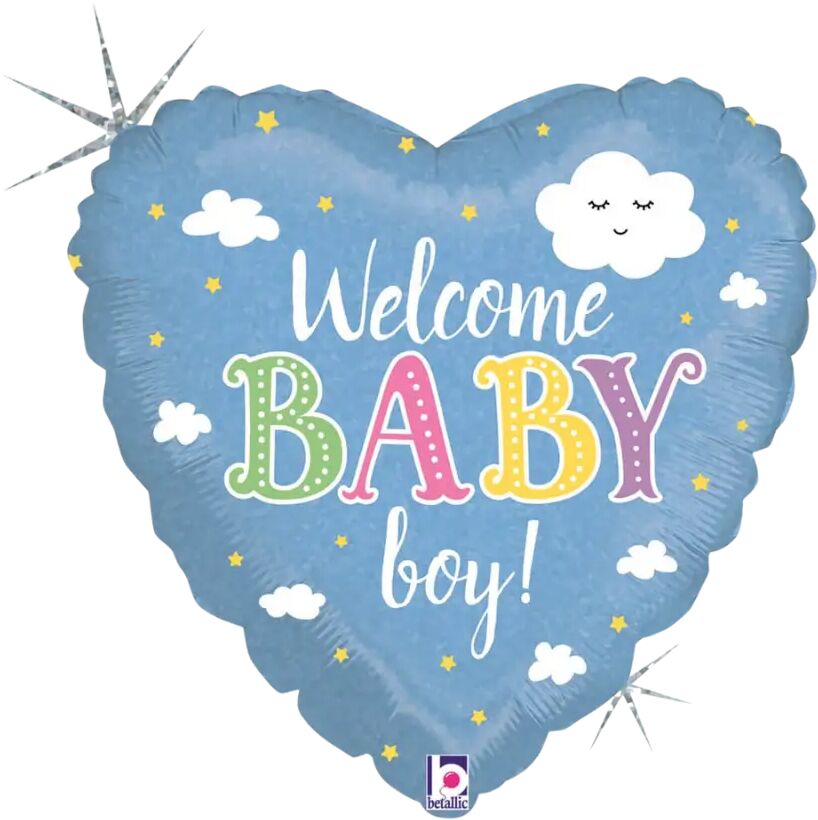 Grabo Ballon Coeur Welcome Baby Boy 45cm