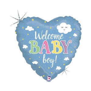 Grabo Ballon Coeur Welcome Baby Boy 45cm