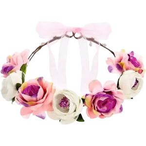 Couronne de Fleurs Blanches et Roses ø 17cm