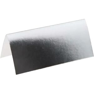 Marque-place rectangle metallise ARGENT - Lot de 10