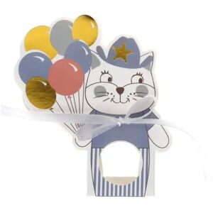 Boîte a dragees Kitty Party Bleu - Lot de 6