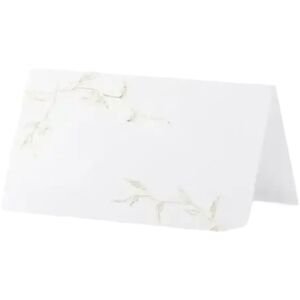 Party Deco Marque place papier blanc et branches dorees (lot de 10)