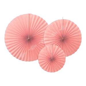 Party Deco Rosaces decoratives couleur rose pale (3 pieces)