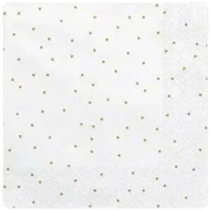 Party Deco Serviette en papier point rond dore (Lot de 20)