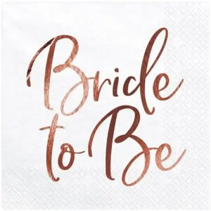 Party Deco Serviette en papier blanche Bride to Be (Lot de 20)