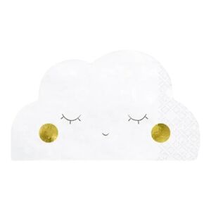 Party Deco Serviette en papier forme nuage (Lot de 20)