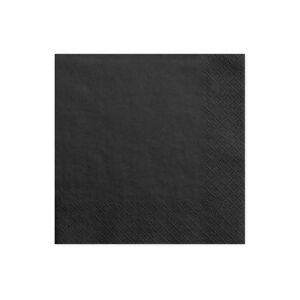 Party Deco Serviette en papier noire (Lot de 20)