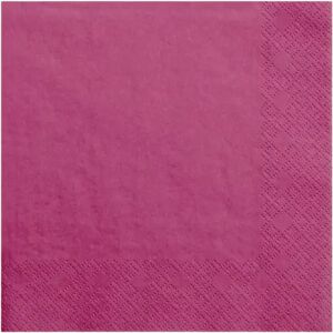 Party Deco Serviette en papier rose fonce (Lot de 20)