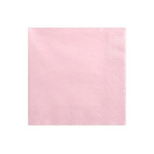 Party Deco Serviette en papier rose clair (Lot de 20)