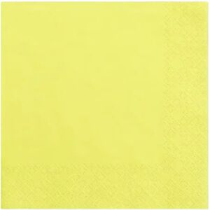 Party Deco Serviette en papier jaune (Lot de 20)