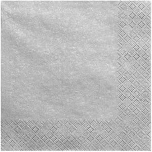 Party Deco Serviette en papier Argent/Silver (Lot de 20)