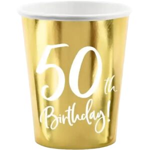 Party Deco Lot de 6 gobelets or 50 ans 