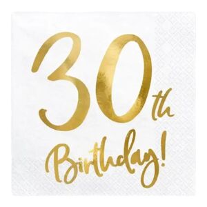 Party Deco Serviette en papier 30th Birthday (Lot de 20)