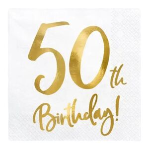Party Deco Serviette en papier 50th Birthday (Lot de 20)