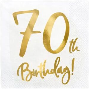 Party Deco Serviette en papier 70th Birthday (Lot de 20)