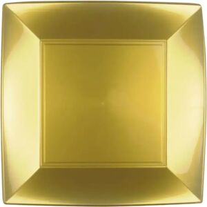 Gold Plast Assiette carre Or 23x23cm - Lot de 12