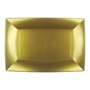 Gold Plast Assiette rectangle Or 29x18cm - Lot de 12