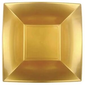 Gold Plast Assiette creuse carre Or 18x18cm - Lot de 12