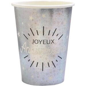 Santex Gobelet Joyeux Anniversaire Argent (lot de 10)