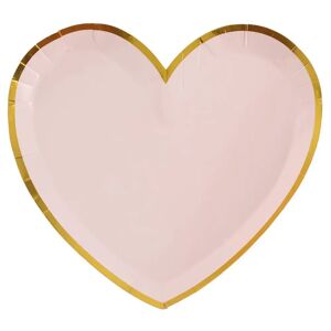 Santex Assiette Forme Coeur Rose/Or (Lot de 10)