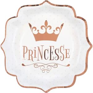 Santex Assiette Princesse Or Rose (lot de 10)