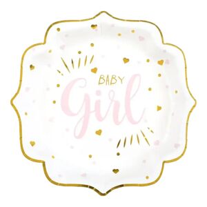 Santex Assiette Baby Shower Girl Rose (lot de 10)