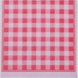 Serviette Sun Ouate 2 plis (38x38cm) Vichy Rouge (Lot de 40)