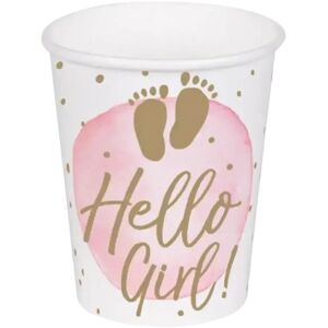 Boland Gobelet en carton Hello Girl rose (lot de 10)