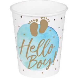 boland Gobelet en carton Hello Boy bleu(lot de 10)