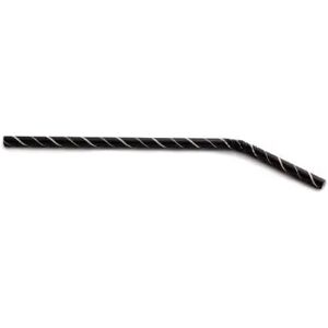 BETIK Paille flexible noire avec rayures - 21cm /ø6mm (100 pcs)