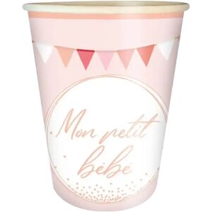 STC PRO Gobelet en papier Mon petit Bebe Rose - lot de 6 