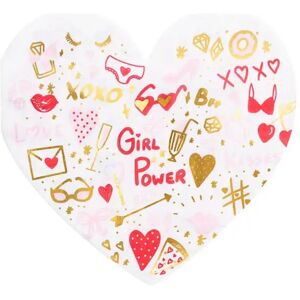 Party Deco 20 Serviettes en papier - Coeur - GIRL POWER - 16x15cm