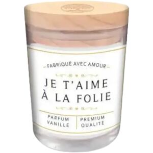 STC Bougie en Verre je t'aime a la folie Blanc - Vanille