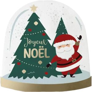 Serviettes Arrondies Boule a Neige Noel - Lot de 10