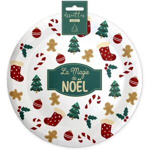 Assiette a Motifs Magie de Noel - Lot de 6