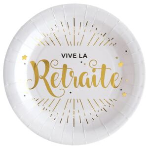 Assiette Vive la Retraite - Lot de 10