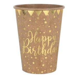 Gobelet Happy Birthday Kraft - lot de 10