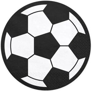 Party Deco Serviette en papier Ballon de Foot (Lot de 20)