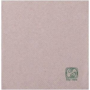 Serviette Ouate 2 plis (40x40cm) Naturel (Lot de 50)